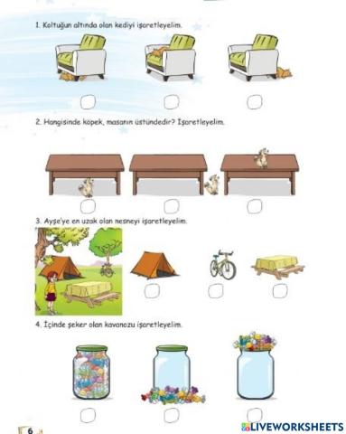 Altında, Üstünde, Yakınında, İçinde