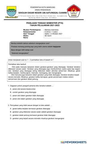 Soal PTS B. Indonesia