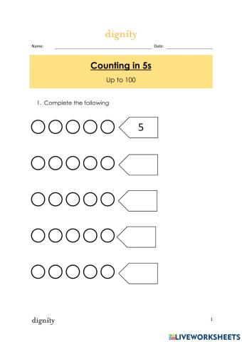 Counting in 5's