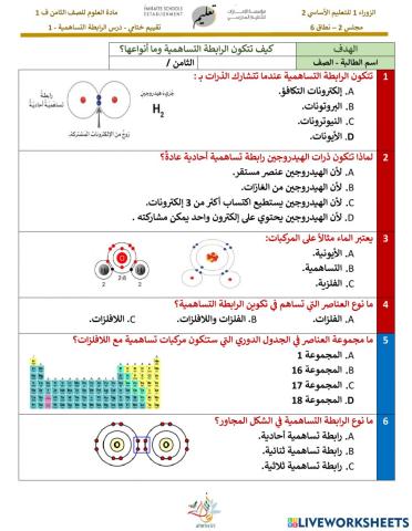الرابطة التساهمية 1