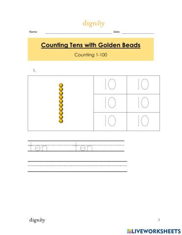 Counting in 10's