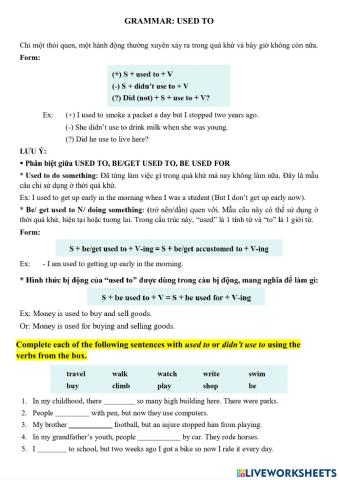 E9 - Grammar - Used to