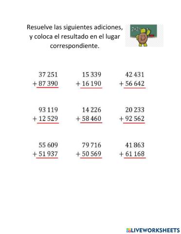 Adiciones y Sustracciones. Actividad Inicial. 