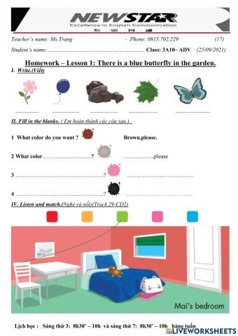 3A10-Lesson 1-There is a blue butterfly in the garden- 25-09-2021