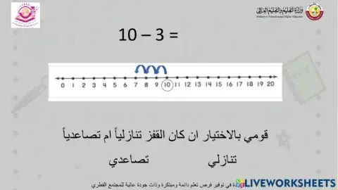 الطرح على خط الاعداد
