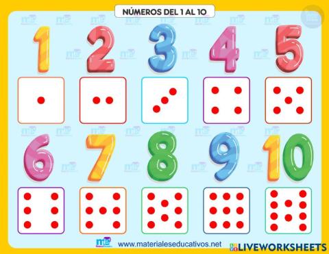Los números del 1 al 10