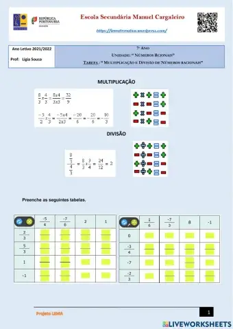 Operações com números racionais