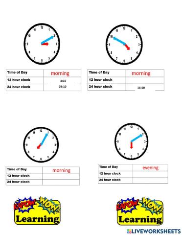 12 hours and 24 hours