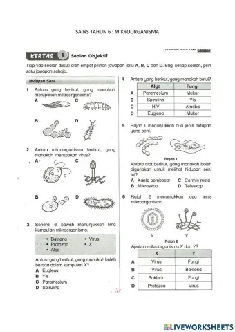 Sains tahun 6 mikroorganisma