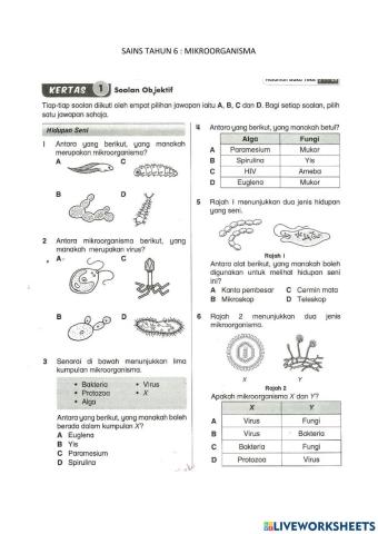 Sains tahun 6 mikroorganisma