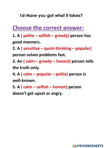 1d-Have you got what it takes?