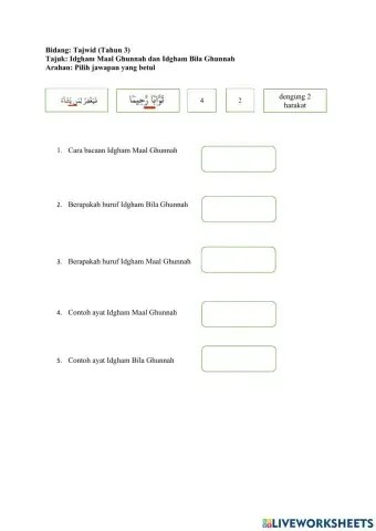 Idgham Maal Ghunnah& Idgham Bila Ghunnah