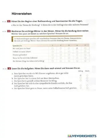 Hörverstehen Glücksmomente