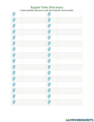 Regular Verbs (Past Tense)