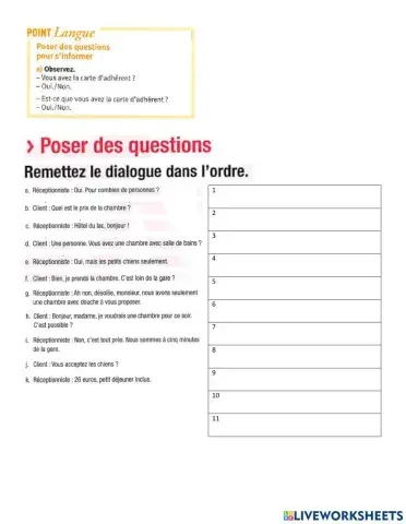 Poser des questions pour s‘informer