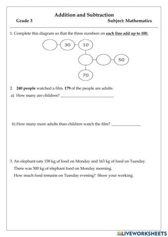 Addition and subtraction