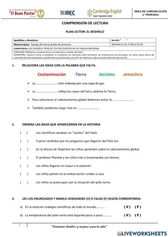 Practica calificada de plan lector