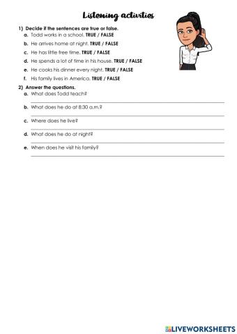 Listening - present simple