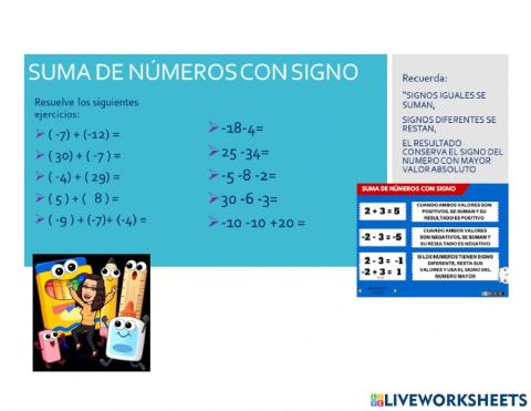 Suma de numeros con signo