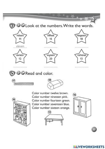 Numbers and Classroom Objects