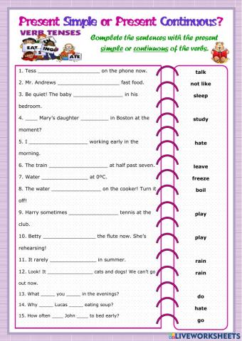 Present Simple - Present Continuous (2)