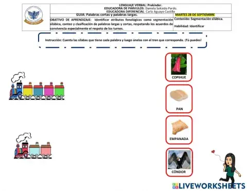 Segmentación silábica palabras cortas y largas