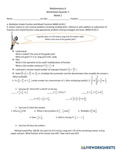 Multiplication of fractions