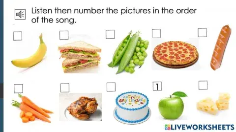 Listen and Number the pictures