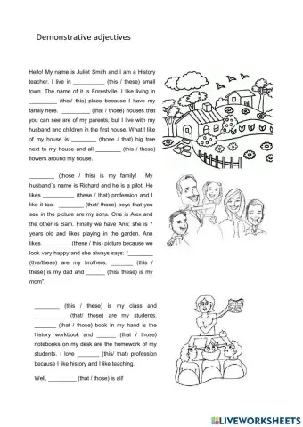 Demostrative adjectives