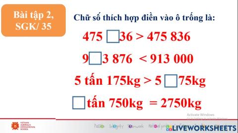 Tuần 6 - toán thứ 3 - bài 2