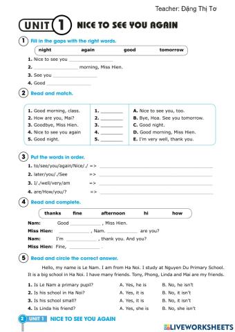 Nice to see you again