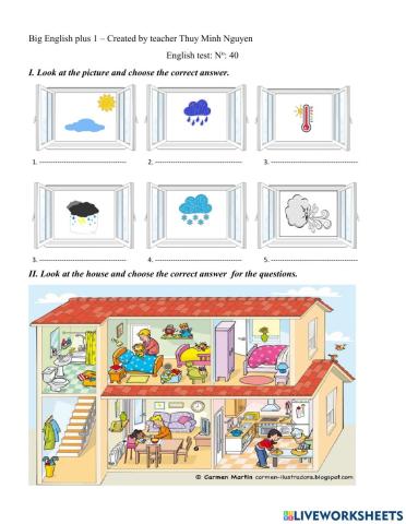 Test about toys and house