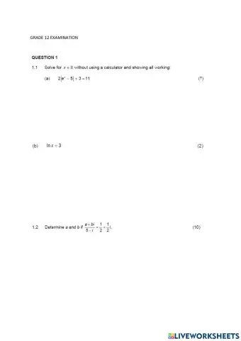Higher Advance Math paper 1 part 1
