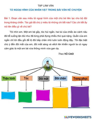 TLV - Tả ngoại hình của nhân vật trong bài văn kể chuyện