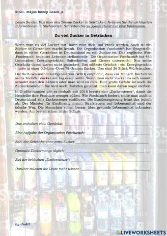 Zu viel Zucker in Getränken