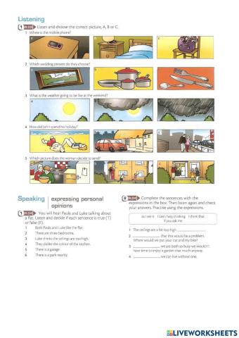 Unit 1 listening and speaking practice