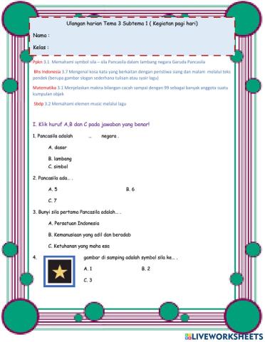 Ulangan harian tema 3 st 1
