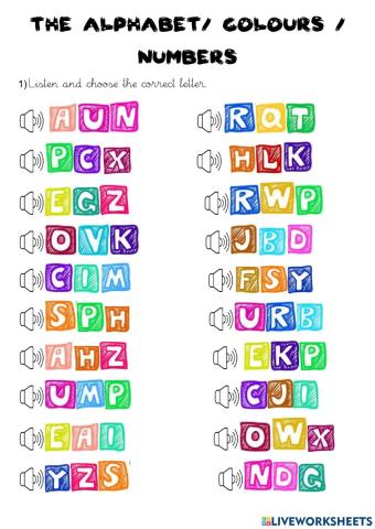 The alphabet, colors and numbers