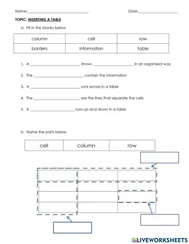 Inserting table in ms word