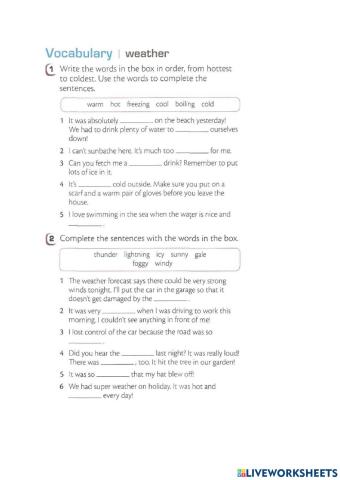 Vocabulary on Weather