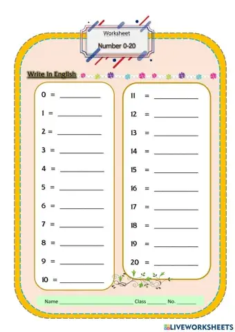 Number 0-20