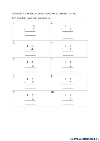 Operasi Tolak Dalam Lingkungan 20