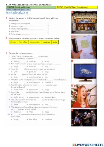ELF3: VOCABULARY (Pulse 2, p.124)