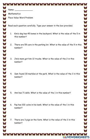 Place value word problems