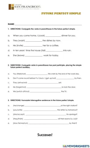 Future perfect simple