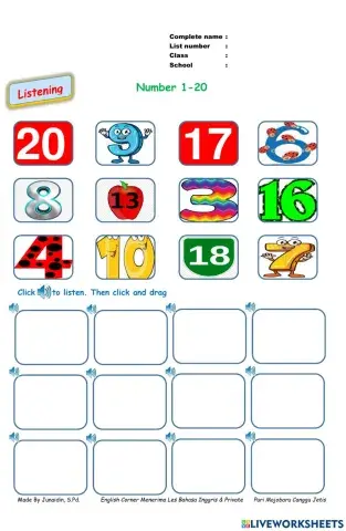 Listening Number 1-20