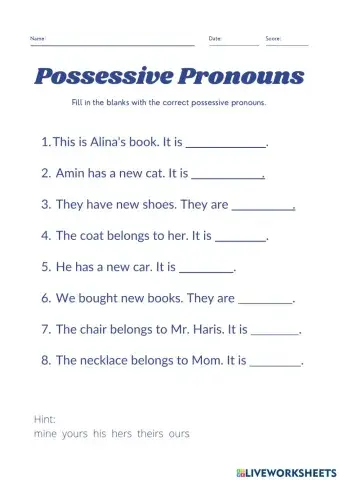 Possessive Pronouns