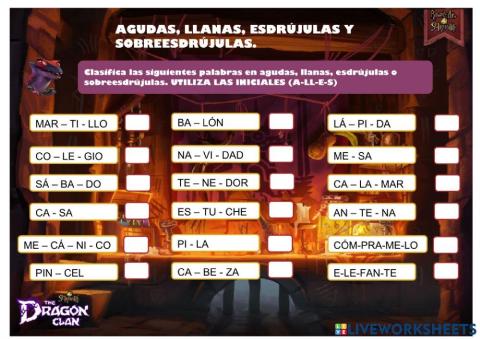 LENGUA-T1-AGUDA,LLANA,ESDRÚJULA Y SOBREESDRÚJULA