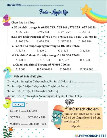 Toán - Luyện tập