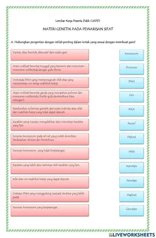 Lkpd materi genetik pada pewarisan sifat